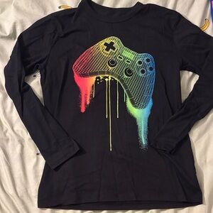 Place Black Shirt with Vibrant Controller Design